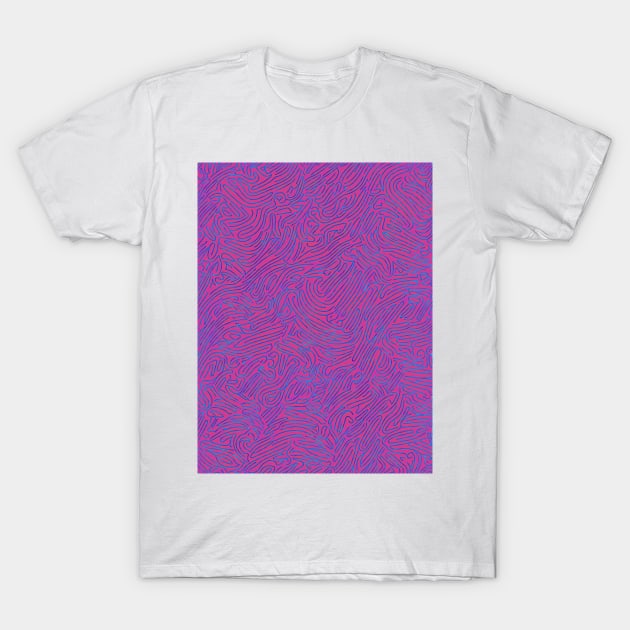 Blue line doodle T-Shirt by Anik Arts